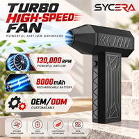 Souffleur rechargeable 130000 tr/min, 8000 mAh, sans fil, dépoussiéreur d'air OEM ODM, ventilateur électrique portable pour le nettoyage des dépôts de poussière automobiles