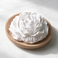 Diffuseur de parfum d'ambiance en plâtre céramique fait main sur base bois, avec fleurs et huiles essentielles, pour la maison (vente en gros)