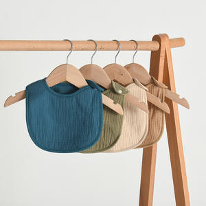 Hochwertige Baby-Lätzchen aus 100% Baumwolle Solides neugeborenes Spuckt uch mit Knopf verschluss Infant Drool Pocket für Babys Sabbern - Product Image 3