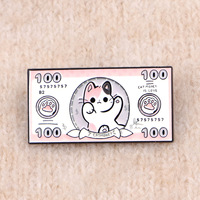 Pin de esmalte suave de metal con diseño de gato y pingüino Kawaii, insignias para mochilas y ropa, broches con diseño de billete para regalo