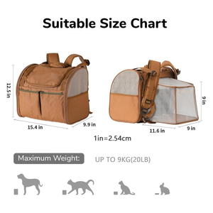Large Oxford Adjustable Breathable Pet <b>Backpack</b> Carrier for Dogs & Cats <b>Lightweight</b> Durable Zippers Factory Direct OEM ODM - Product Image 4