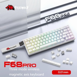 Freewolf F68 PRO Três Modo RGB Eixo Magnético Teclado Mecânico Linha De Contorno Com Fio 8K BT Sem Fio Teclado Eixo Magnético - Product Image 1