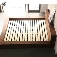 Nordisches Japanisches Massivholz-Tatami-Bodenbett Niedriges Modernes Minimalistisches Maßgefertigtes Hauptschlafzimmerbett