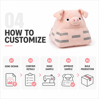 Jolie peluche cochon rose en blocs, jouet en peluche doux en polyester, design personnalisé, décoratif, anti-stress, faible MOQ, OEM ODM