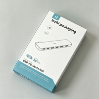 Boîte en carton personnalisée avec couvercle et base pour emballage de chargeur de téléphone électronique, accessoires de téléphone, câble de données, impression