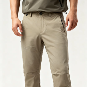 موضة جديدة الكاكي خفيفة الوزن مرنة الخصر منتصف ارتفاع تمتد الرجال ضئيلة تناسب بنطلون تشينو العادية - Product Image 1