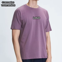 Camiseta de Manga Corta para Hombre, de Alta Calidad, Seda/Algodón, Corte Regular, Logotipo Trasero Tejido, Color Sólido, Impresión Personalizada, Elegante