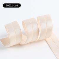 Bande élastique pliée à fil lisse en gros, bande de bordure côtelée élastique, sangle en polyester/nylon/spandex durable à haute ténacité