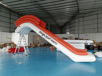 Plateforme flottante gonflable géante en PVC sur mesure avec toboggan, hermétique, pour usage commercial sur yachts, capacité 100-500 kg, 5-10 passagers