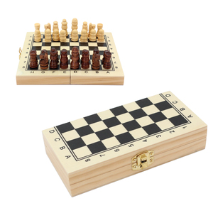 Mini Juego de <span class=keywords><strong>Ajedrez</strong></span> para Mesa, Plegable, con Espacio de Almacenamiento Interior, Ideal para Viajes, Piezas de <span class=keywords><strong>Ajedrez</strong></span> de Madera de Regalo - Product Image 1