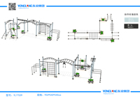 Structure de parcours d'obstacles en acier inoxydable de qualité supérieure personnalisable, noir/argent, avec garantie de 2 ans pour les activités de plein air