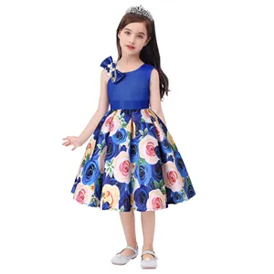 공주 푹신한 꽃 소녀 드레스 민소매 미인 대회 가운 어린 소녀 아기 소녀 드레스