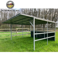 Panneau de Box à Chevaux Galvanisé Portable Sûr et Standard, Abri pour Chevaux, Équipement d'Écurie avec Toit