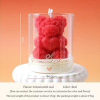 Großhandel Wohndekor Souvenirs Geschenk Glasgefäß Aromatherapie-Kerzen Valentinstag Romantische Bärenförmige Sojawachs Duftkerze
