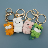 Porte-clés Amigurumi en fil tricoté fait main, 12 signes du zodiaque chinois, jouets mignons en crochet, breloque de sac, pendentif pour cadeau