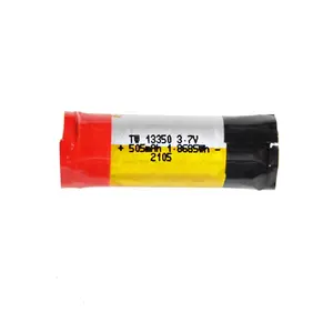 Silindir 3.7V 13350 500mAh li-polimer pil şarj edilebilir dairesel pil