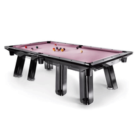 Table de billard professionnelle durable et personnalisable, construction en ardoise, design moderne et luxueux, haute qualité, 12 pieds, verre transparent
