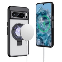 Accesorios para Teléfono, Funda Metálica Transparente 2 en 1 con Carga Inalámbrica, a Prueba de Golpes, con Parte Trasera Magnética para Google Pixel 8 Pro