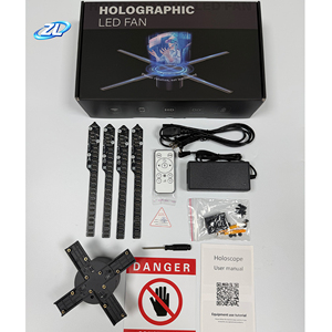 Ventilateur holographique 3D à imagerie aérienne, écran publicitaire LED HD, prend en charge l'entrée d'images et de vidéos pour les expositions professionnelles - Product Image 1
