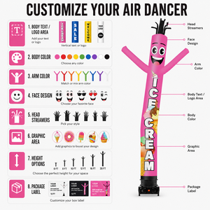 Tube publicitaire gonflable personnalisé avec souffleur Sky Dancer, idéal pour les cérémonies d'ouverture de magasins alimentaires et la publicité extérieure - Product Image 3