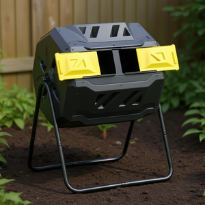 Aireador de compostaje manual para exteriores, color amarillo, 162L, herramienta de jardín para enriquecimiento del suelo - Product Image 2