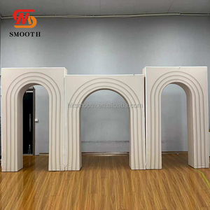 SMS Reusable Pink Fabric Wedding Arch <b>Frame</b> Lightweight Ceremony Party Arch <b>Backdrop</b> for Wedding Party Events - Product Image 2