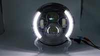 Phare de moto LED semi-circulaire de 7 pouces, adapté aux Wrangler, Harley Modification