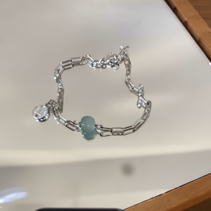 Vendita calda di tendenza da donna eleganti bracciali a catena di gioielli Punk Boho pietre diamantate oro rosa materiale religioso all'ingrosso - Product Image 1