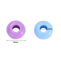 Perles en acrylique de 14 mm de marque QC Yiwu, plaquées couleur, à grand trou, perles lâches, accessoires de bijoux DIY, séparateurs de perles faits à la main