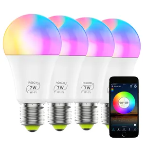 Smart Wifi led電球制御色充電RGB ledライトエネルギー節約ランプE27 B22 E26スペアパーティーMulticolor LEDスマート電球