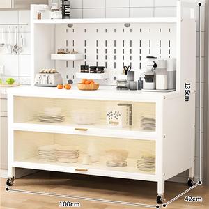 Offre Spéciale étagère de rangement de cuisine non pliante à <span class=keywords><strong>4</strong></span> niveaux avec porte rabattable pour le garde-manger des boulangers pour une organisation efficace de la cuisine - Product Image 2