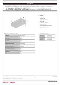 Condensateur MLCC TAIYO YUDEN pour systèmes d'infodivertissement et de contrôle automobile 0805/2012 X7R 25V 2.2UF ±10% 3K/R AEC-Q200 - Product Image 6
