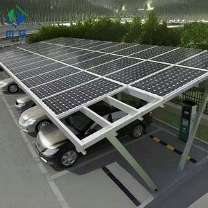 Hệ thống lắp đặt carport năng lượng mặt trời mạ kẽm nhúng nóng có thể điều chỉnh với tải trọng gió lên đến 60 mét/giây để sản xuất năng lượng tối ưu - Product Image 1