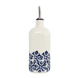Bouteille à huile d'olive en céramique de porcelaine vintage bleue et blanche Distributeur d'huile pour la maison Restaurant - Product Image 1
