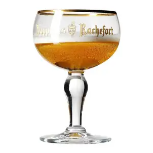 Boccale di birra belga al santo graal Abbey boccale di birra a bocca larga da disegno in oro all'ingrosso