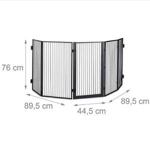 3 Panels Black <strong>Fire</strong> Spark <strong>Guard</strong> Grate Large Steel Mesh Fireplace <strong>Screen</strong> With Tool Sets - Product Image 2