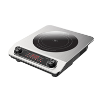 Cuisinière à induction électrique haute puissance multifonction en acier inoxydable 3500W 220v avec double commande à bouton