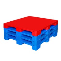 Palette Euro en plastique HDPE à 4 voies, simple face, pour le stockage en entrepôt, le transport et la logistique