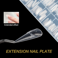 Formes d'extension d'ongles carrées transparentes réutilisables avec échelle intégrée, 150 pièces, double usage, pour acrylique et polygel
