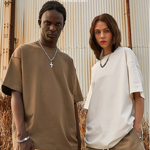 เสื้อยืด DTG ฮีทเพรส พิมพ์ลายพัฟ สกรีนพิมพ์ 385gsm ผ้าฝ้าย 100% เสื้อยืดผู้ชาย ปักลายปะ เสื้อยืดน้ำหนักมาก สกรีนโลโก้ตามสั่ง - Product Image 1