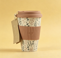 Tasse à café en fibre de bambou avec couvercle en silicone, mug personnalisable, matériau écologique en fibre de bambou, tasse de bureau