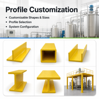 Profils pultrudés en PRV pour support structurel de tour de refroidissement – Légers, durables, résistants à la corrosion – Fabrication et assemblage de systèmes