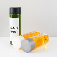 Bouteille en verre transparente cylindrique vide avec bouchon en plastique, étiquette personnalisée, 250 ml, 350 ml, 500 ml, 1000 ml, contenant d'emballage pour boissons