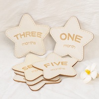 Cartes de jalons de développement pour bébé en bois, double face, motif pentagramme, marqueurs double face pour 12 mois, ensemble souvenir pour le suivi de la croissance du nouveau-né