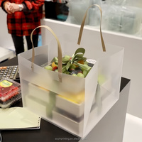 Sac d'emballage transparent carré à grande capacité pour emporter, idéal pour les boîtes à gâteaux, les plateaux de fruits, les sacs cadeaux