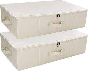 Boîte de <span class=keywords><strong>rangement</strong></span> <span class=keywords><strong>plate</strong></span> pliable carrée en non-tissé, grande et moderne, pour sous le lit, pour usage domestique, pour vêtements et couettes, transfrontalière - Product Image 1