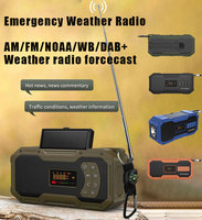 Notfall-Außenlautsprecher mit Solarpanel, Handkurbel, FM DAB, Wasserdicht, Powerbank, SOS-Alarm, Tragbares Radio für Outdoor oder Zuhause
