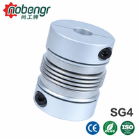 Accouplement à soufflet en acier inoxydable à jeu nul, conception à collier de serrage, connecteur d'arbre de servomoteur à couple élevé pour la robotique