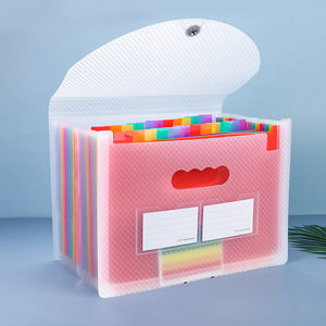 Carpeta de archivos de acordeón A4 expandible con mango portátil de 13/25 bolsillos Carpeta de archivos Rainbow PP con pestaña de color - Product Image 5