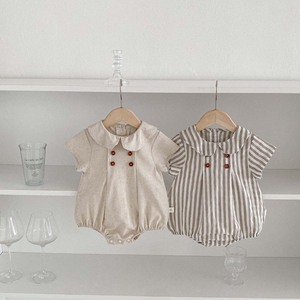 <span class=keywords><strong>Nouveau</strong></span>-<span class=keywords><strong>né</strong></span> bébé vêtements <span class=keywords><strong>été</strong></span> bébé barboteuse fille poupée col combinaison pur coton lin vêtements d'extérieur respirant vêtements pour bébés - Product Image 1